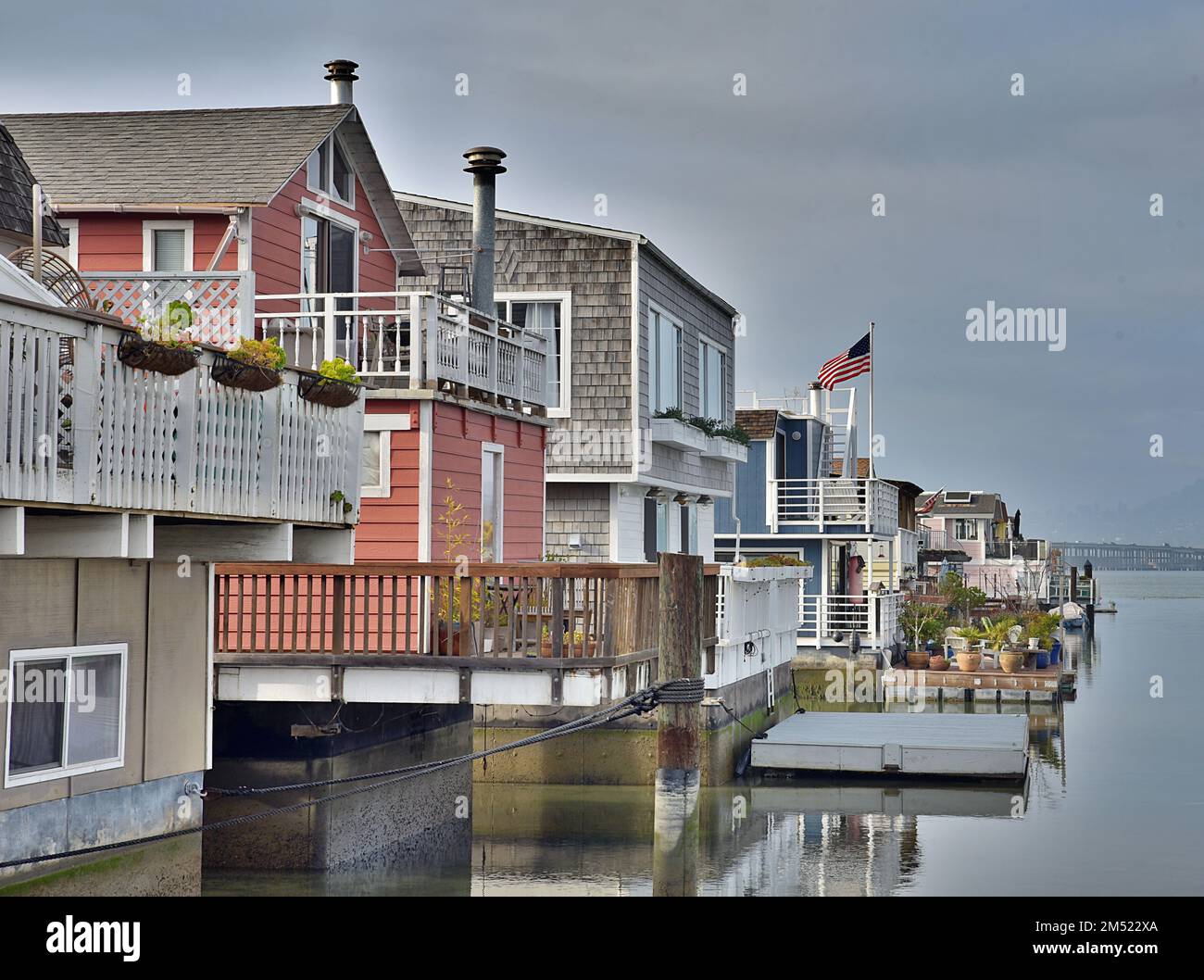 Case in barca a Sausalito Foto Stock