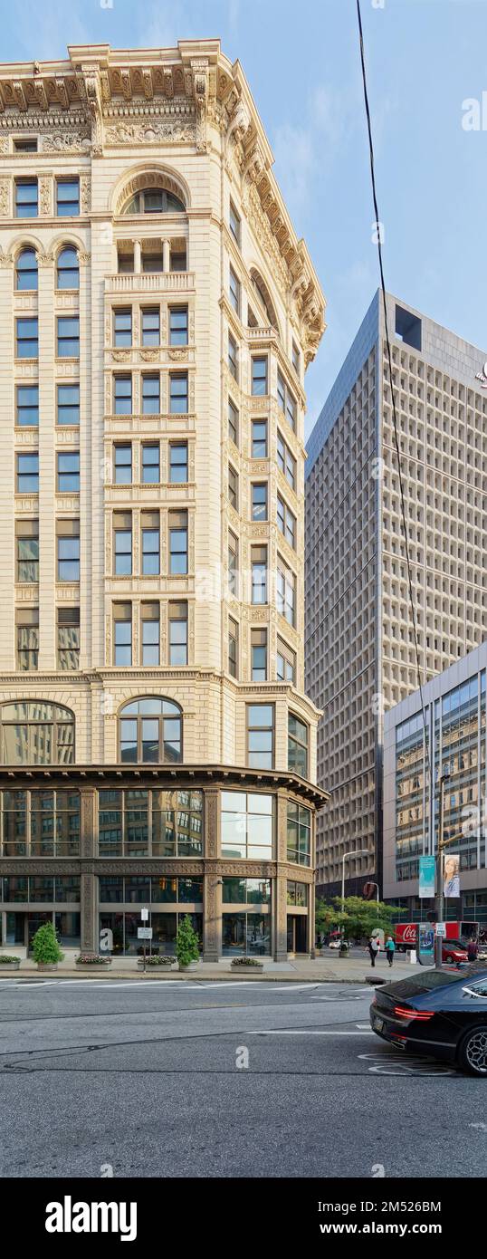 Il Rose Building a 10 piani, rivestito in terracotta, era l'edificio più grande dell'Ohio quando fu aperto nel 1900, e aveva anche una propria centrale elettrica. Foto Stock