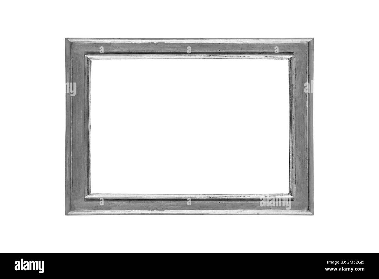 Cornice fotografica in legno dipinta grigio minimalista moderno aspetto rettangolare Foto Stock