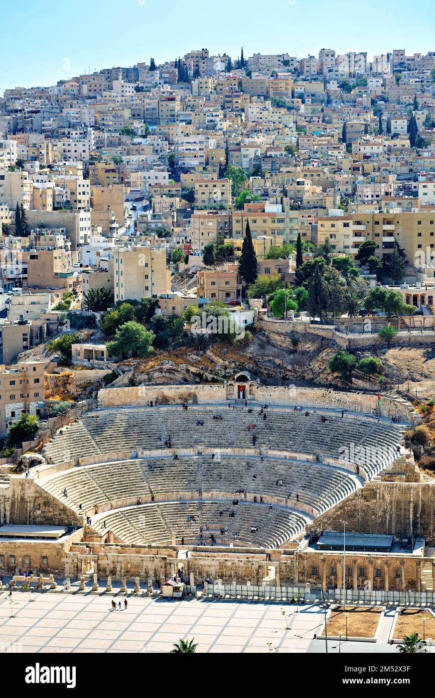 Amman Giordania. Il Teatro Romano Foto Stock