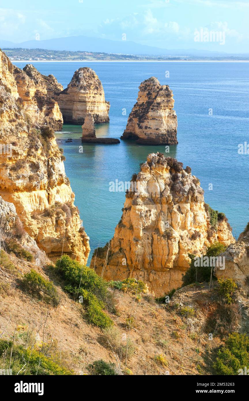 Mercy Point, formazioni rocciose, Lagos, Algarve Foto Stock