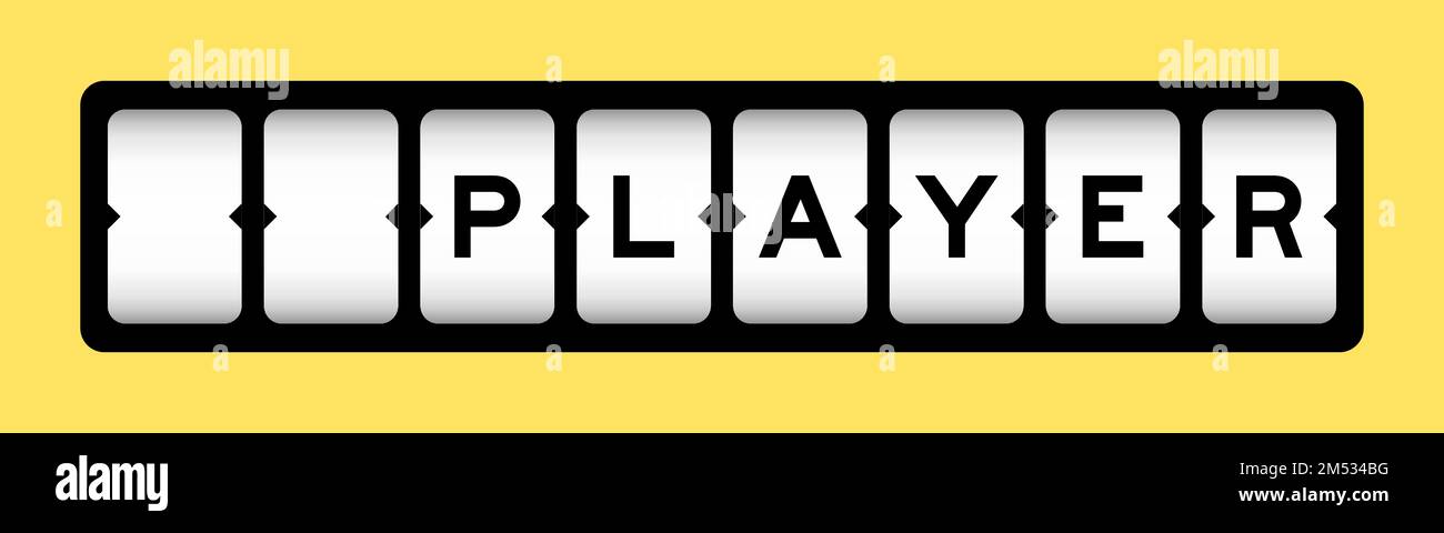 Colore nero in Word player su banner slot con sfondo giallo Illustrazione Vettoriale