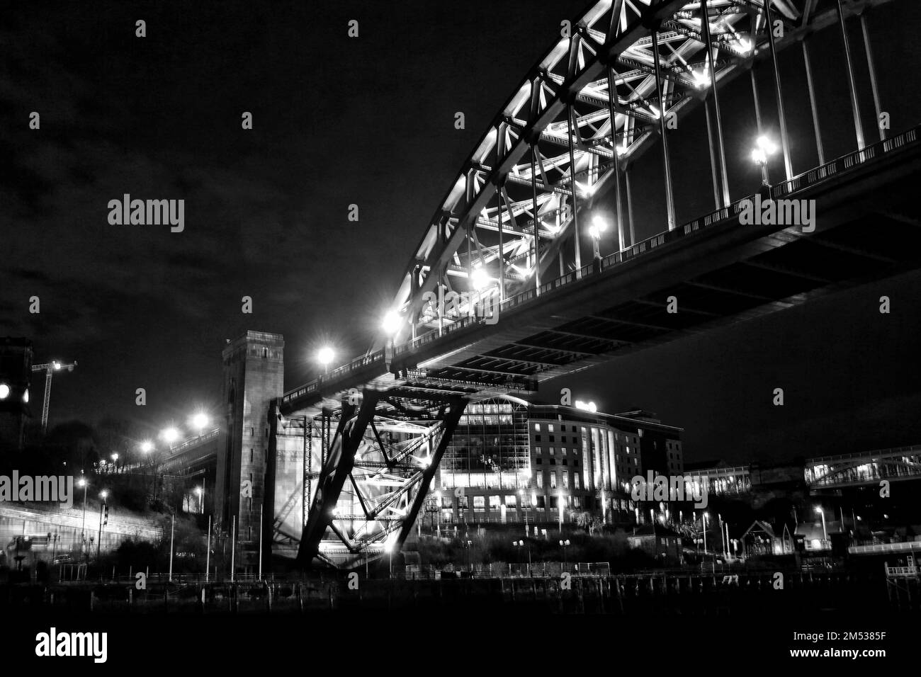 Tyne Bridge in bianco e nero Foto Stock