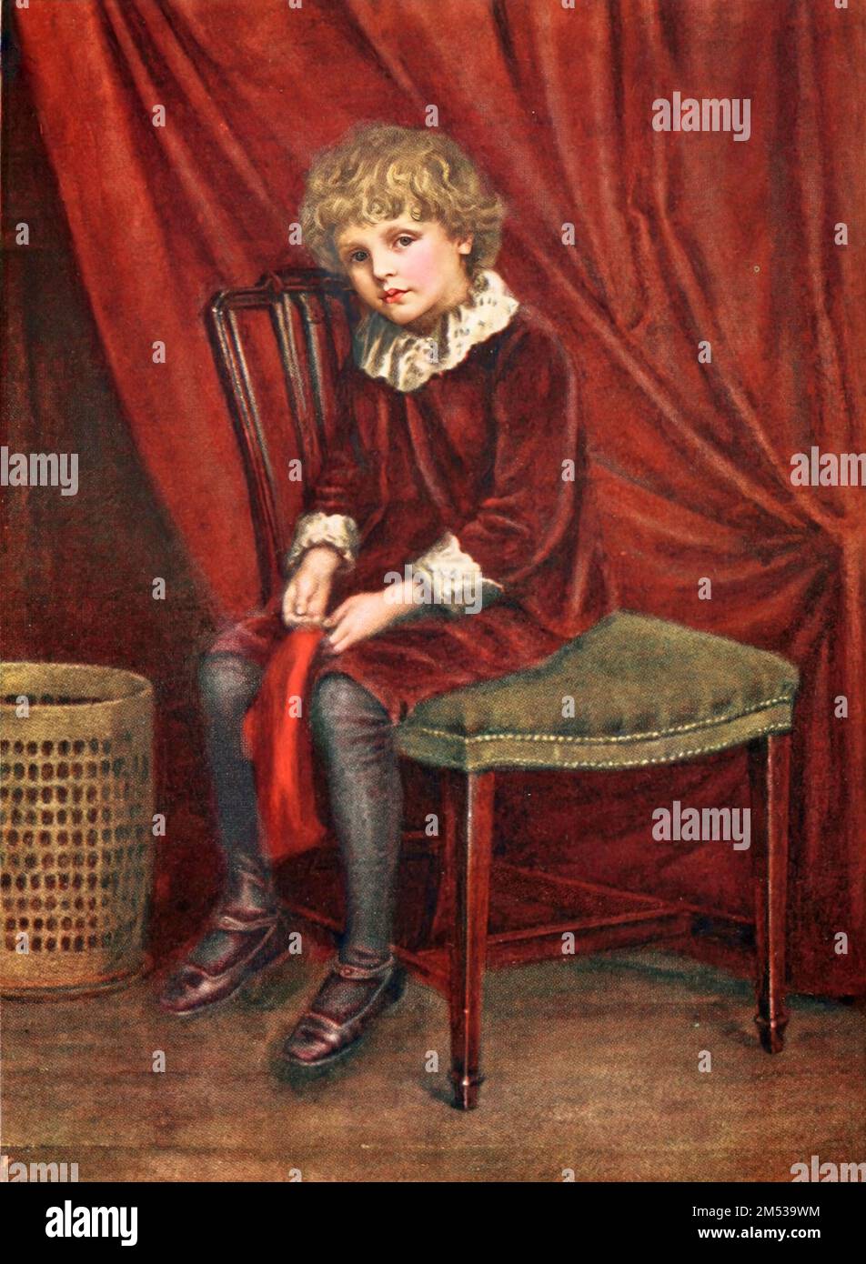 The Red Boy di Kate Greenaway dal libro ' Kate Greenaway ' di Marion Harry Spielmann, 1858-1948; e George Somes Layard, pubblicato da G.P. I figli di Putnam a New York e A e C. Black a Londra nel 1905 Foto Stock