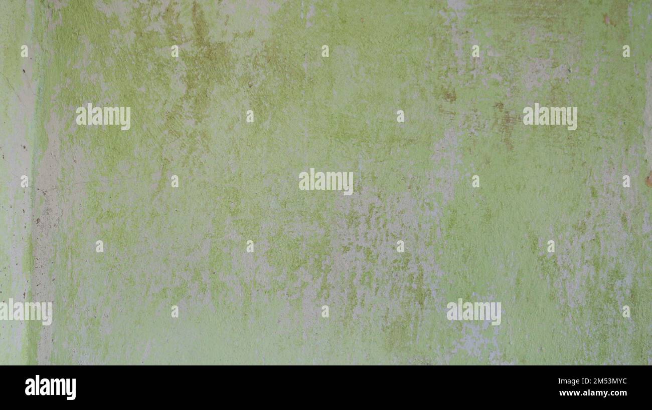 superficie di parete shabby shabby in toni grigio-verde con texture irregolare come sfondo vuoto, risorsa grafica di antico spazio textured Foto Stock