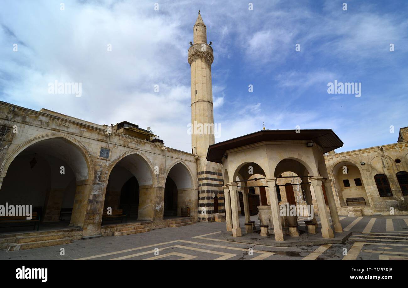 Situata a Kilis, Turchia, la Grande Moschea è stata ricostruita nel 1388 da Hac Halil, figlio di Abdullah. Fu riparata nel 1912 e nel 1924. Foto Stock