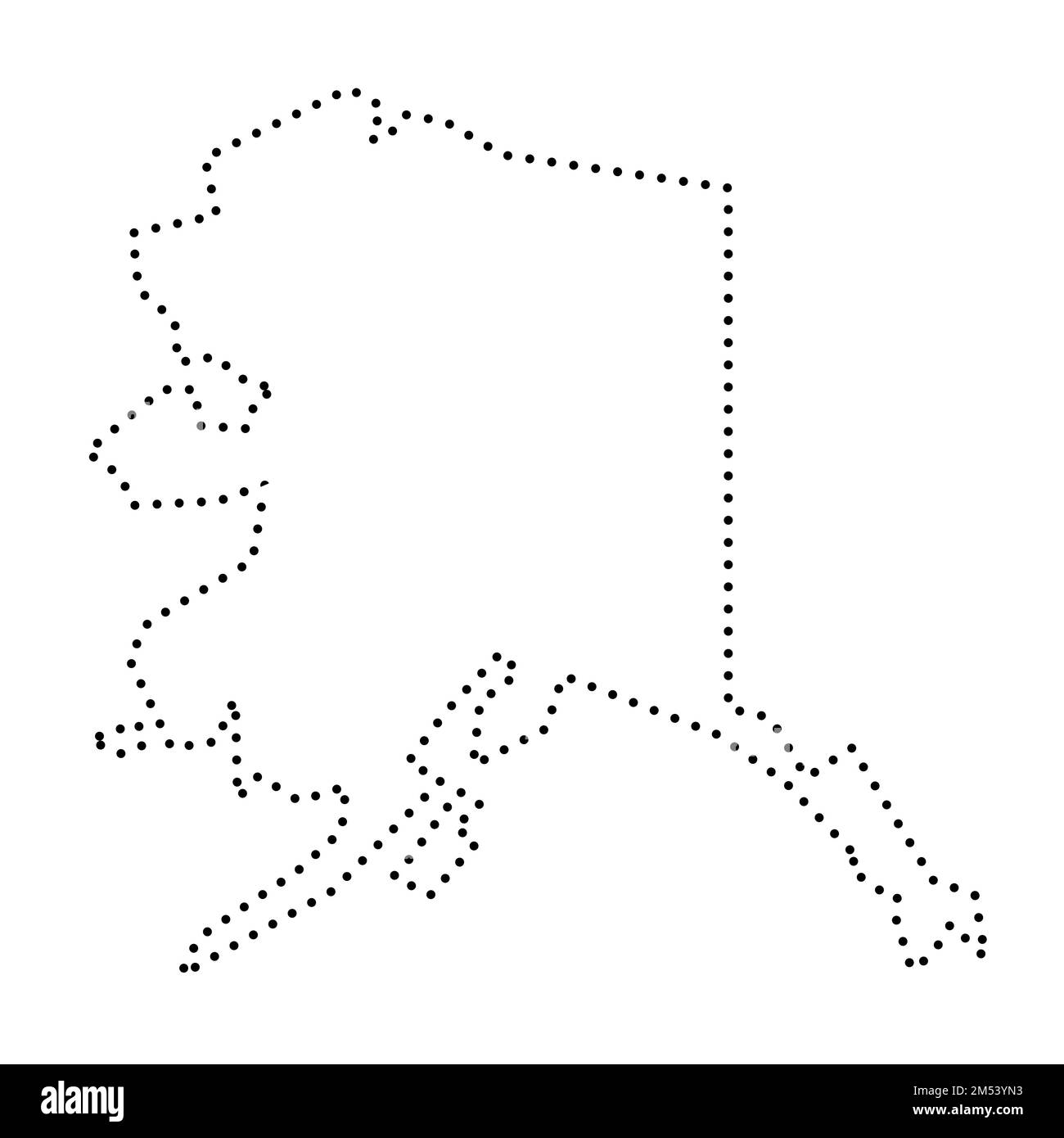 Stato dell'Alaska degli Stati Uniti d'America, USA. Mappa semplificata con contorni neri spessi. Illustrazione semplice del vettore piatto Illustrazione Vettoriale