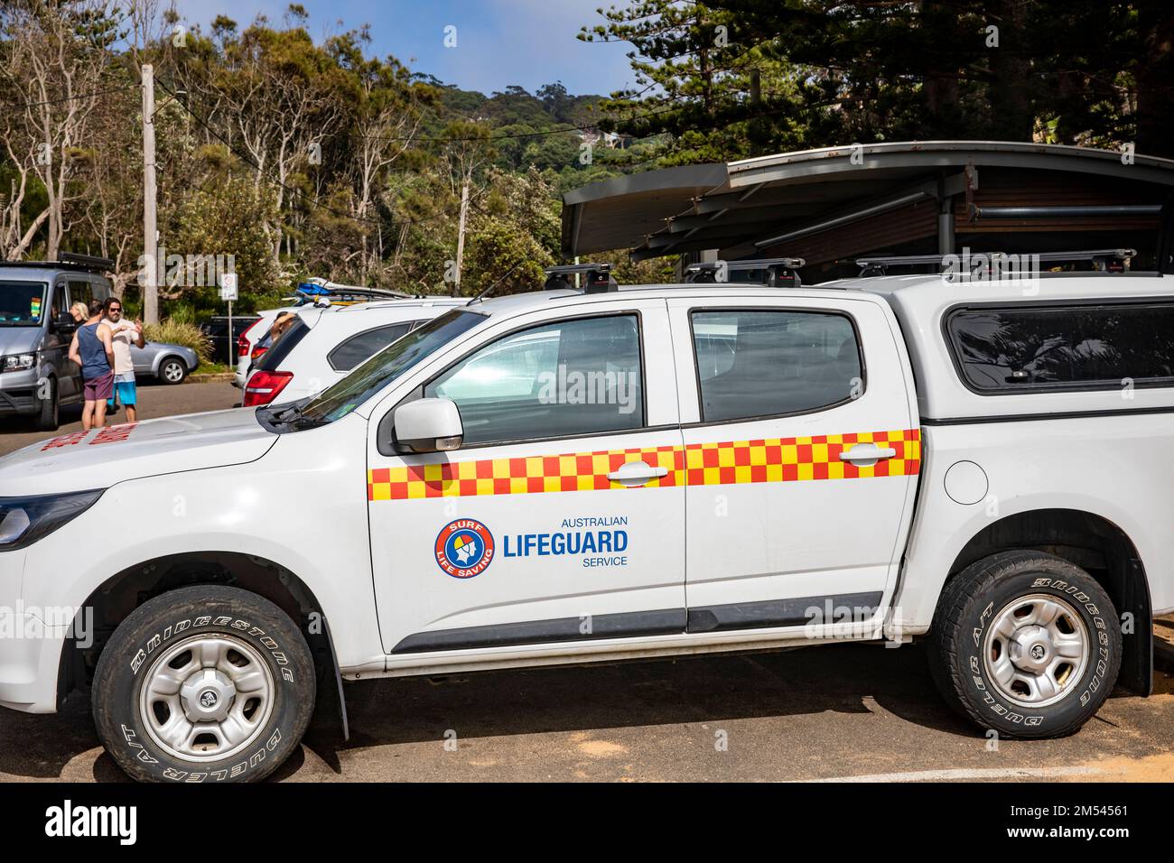 Veicolo di servizio bagnino australiano a Bilgola Beach, Sydney, NSW, Australia Foto Stock