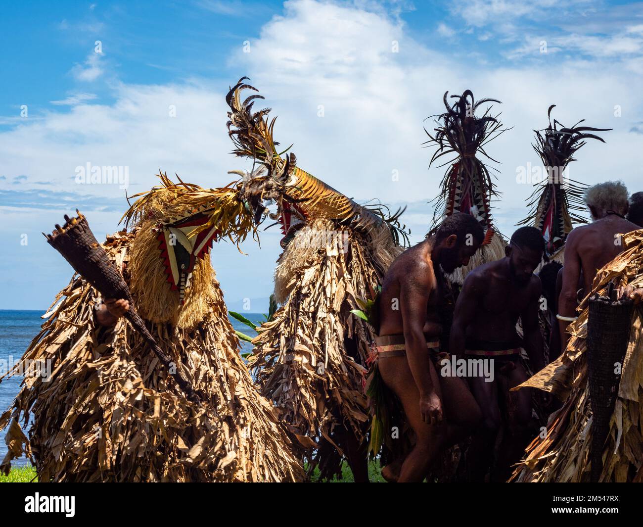 La ROM dance, o magia nera, una danza tradizionale sull'isola di Ambrym, Vanuatu Foto Stock