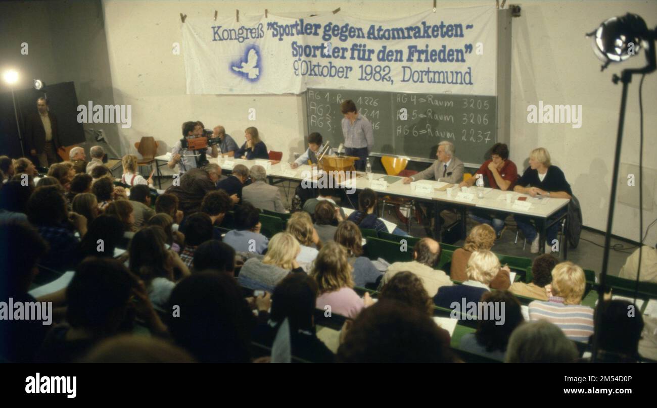 Dortmund. Athletes for Peace, Krefeld Appeal per 9. 10. 1982 Foto Stock