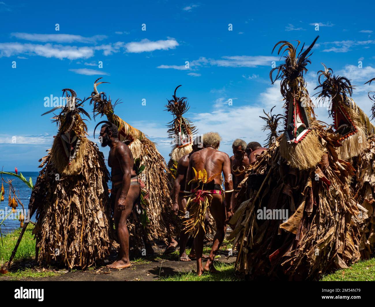 La ROM dance, o magia nera, una danza tradizionale sull'isola di Ambrym, Vanuatu Foto Stock