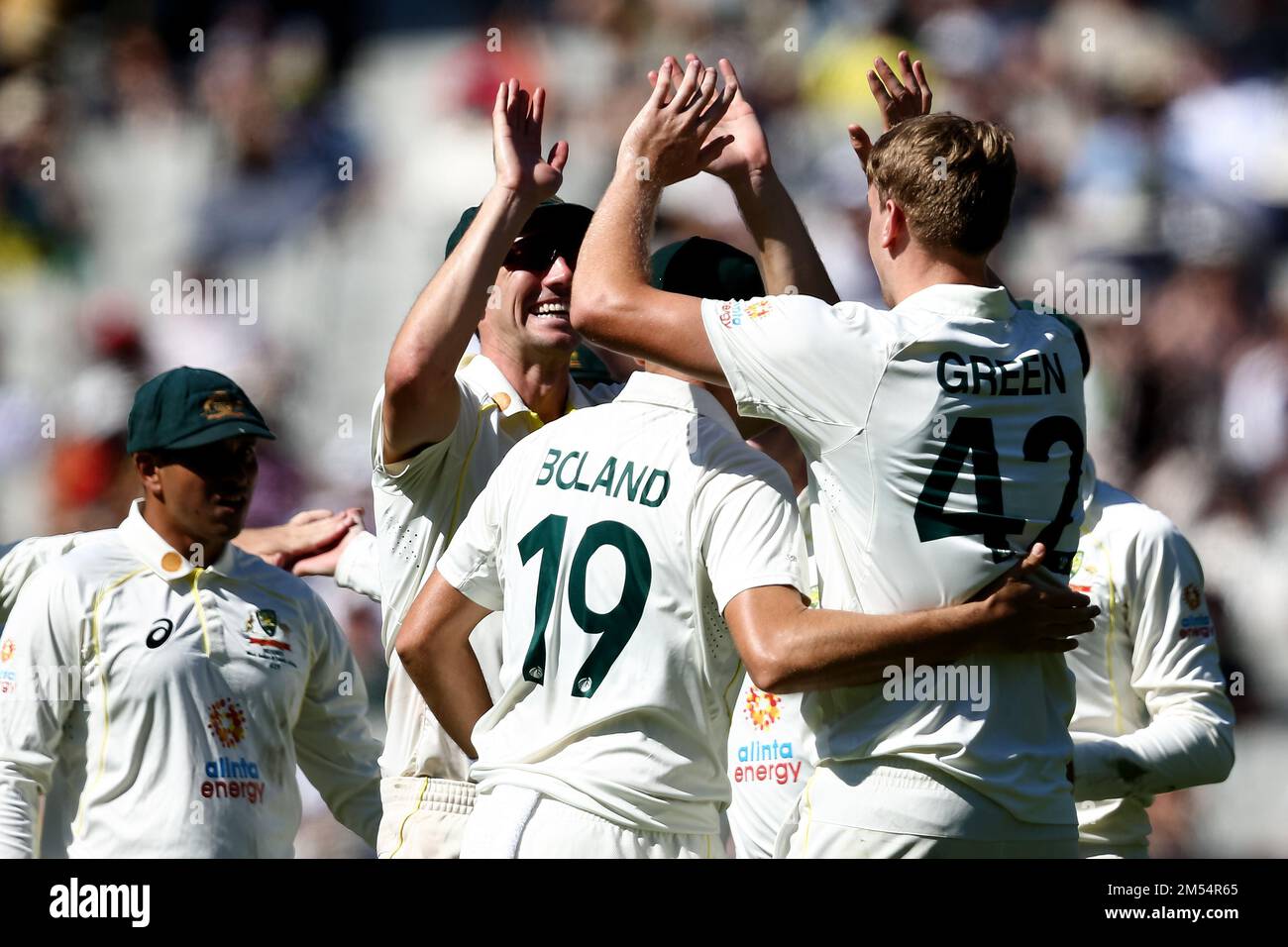 Melbourne, Australia, 26 dicembre 2022. Cameron Green of Australia festeggia durante il Boxing Day Test Match tra Australia e Sud Africa al Melbourne Cricket Ground il 26 dicembre 2022 a Melbourne, Australia. Credit: Dave Hewison/Speed Media/Alamy Live News Foto Stock