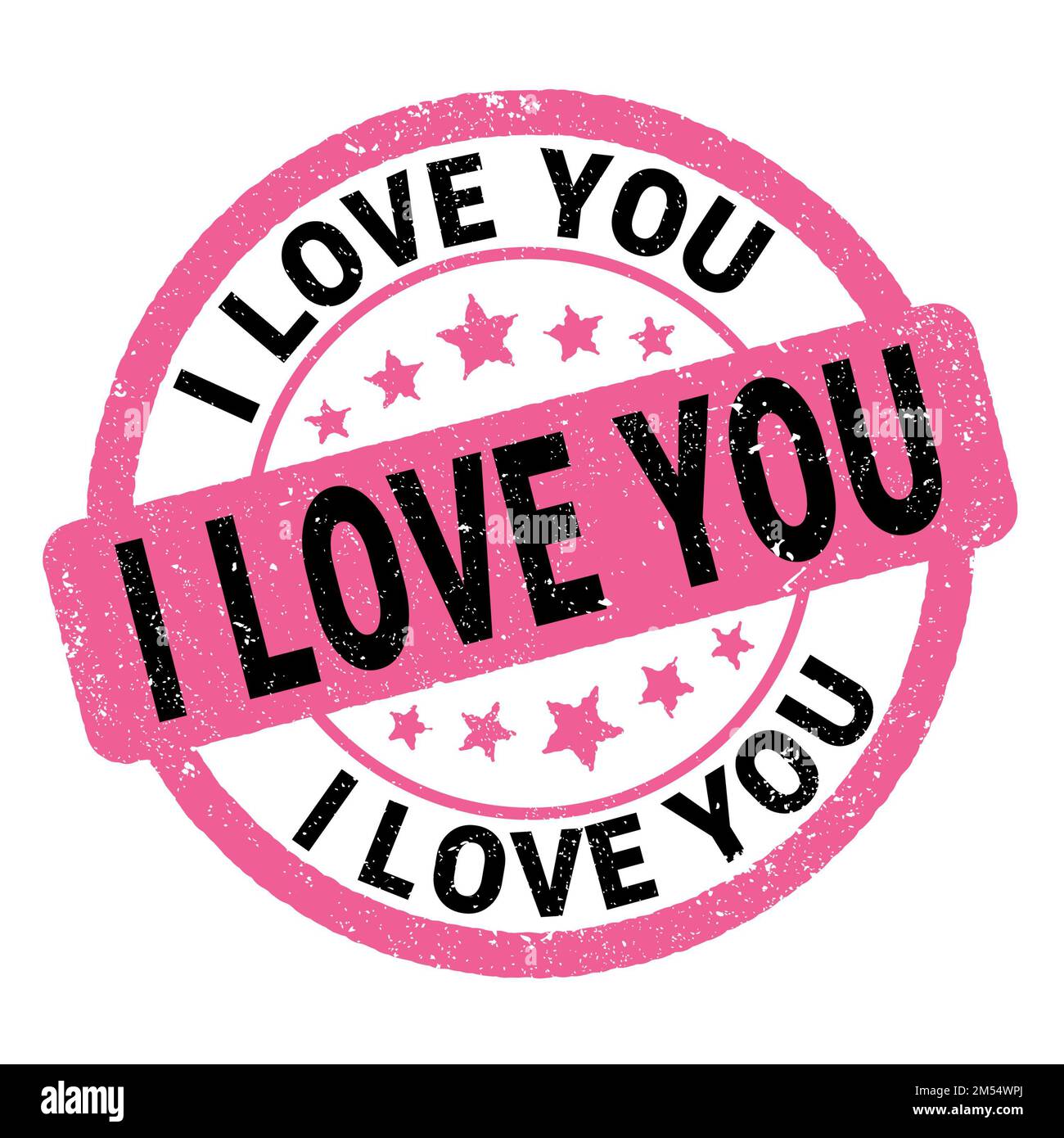 I LOVE YOU testo scritto su rosa-nero grungy timbro segno. Foto Stock