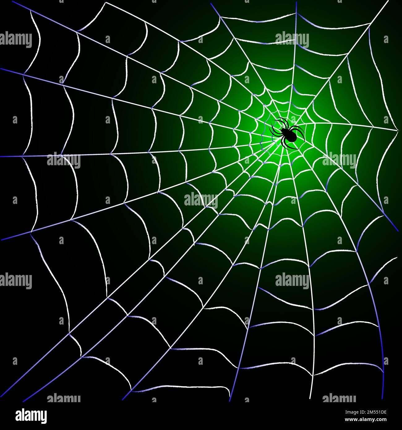 Spider Web con spider su sfondo blackgreen design; illustrazione vettoriale Illustrazione Vettoriale
