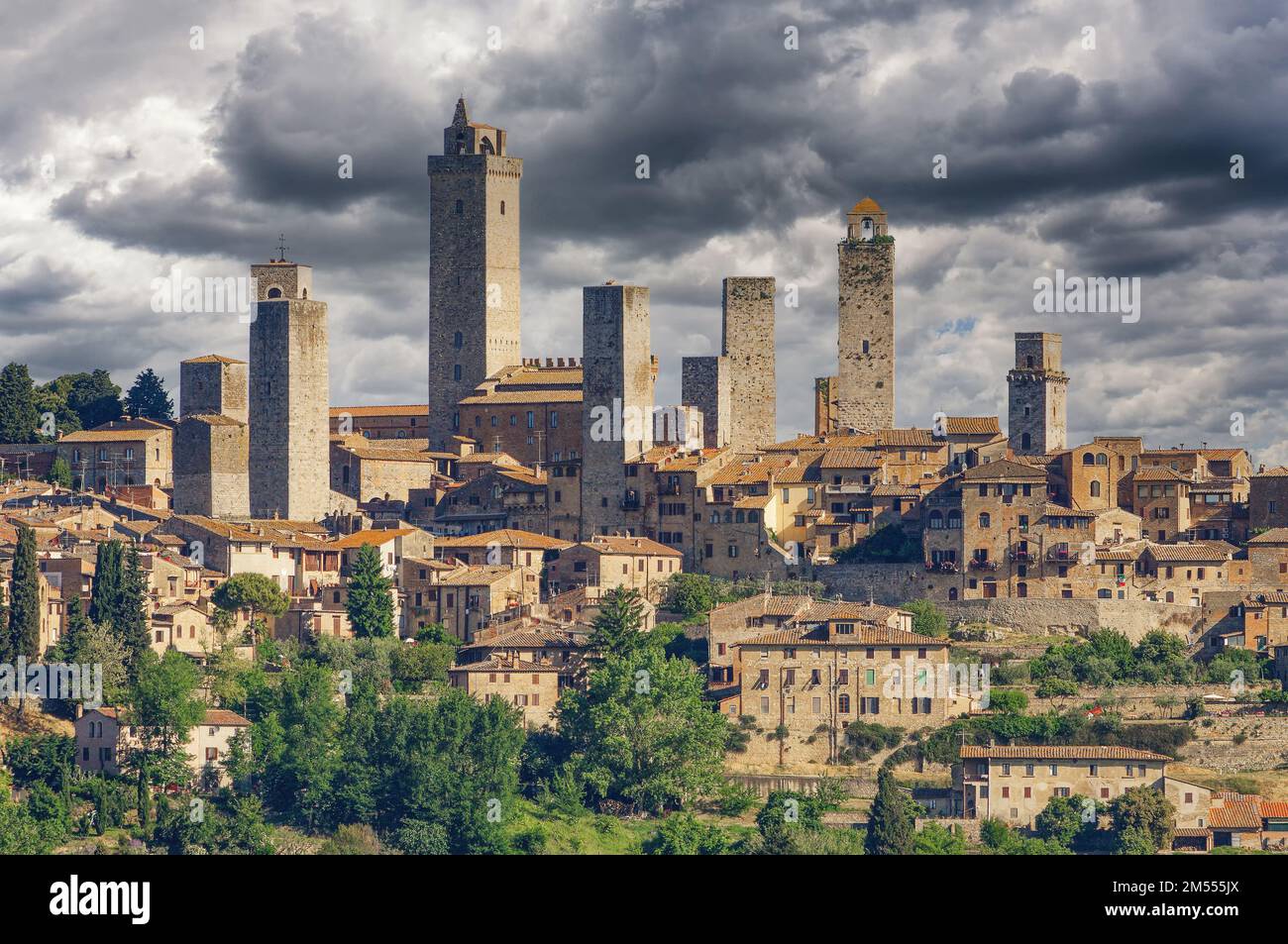 Borgo medievale di San Gimignano,Toscana,Italia Foto Stock