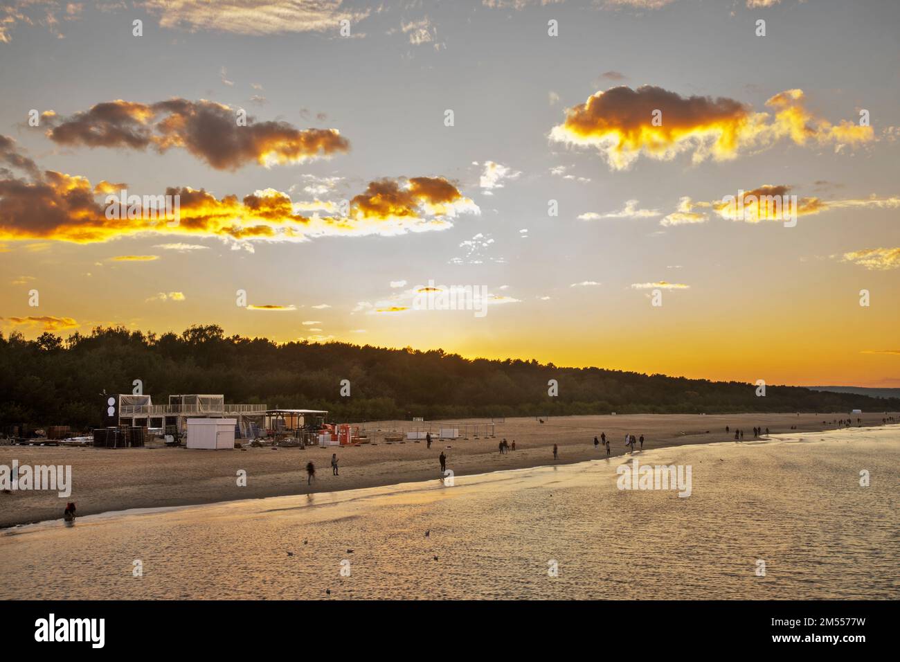 Vista della spiaggia di Danzica. Polonia Foto Stock