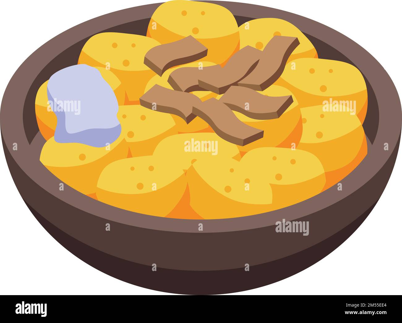 Bielorussia patata alimentare icona vettore isometrico. Cibo da viaggio. Cultura turistica Illustrazione Vettoriale