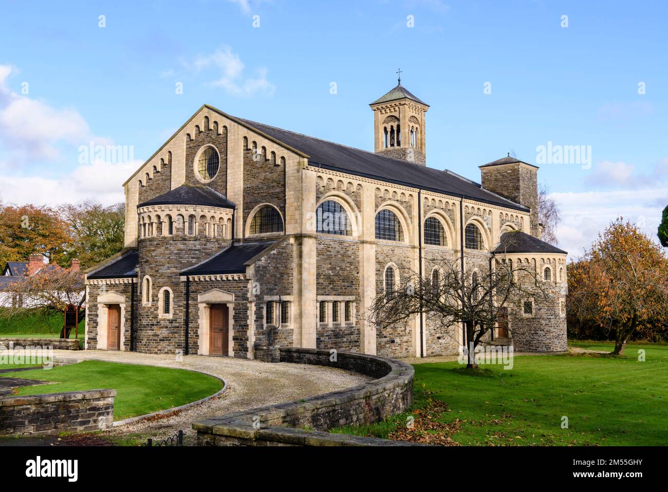 Chiesa del buon Pastore, un edificio della Chiesa d'Irlanda costruito in stile bizantino, Sion Mills, Irlanda del Nord, Regno Unito, Regno Unito Foto Stock