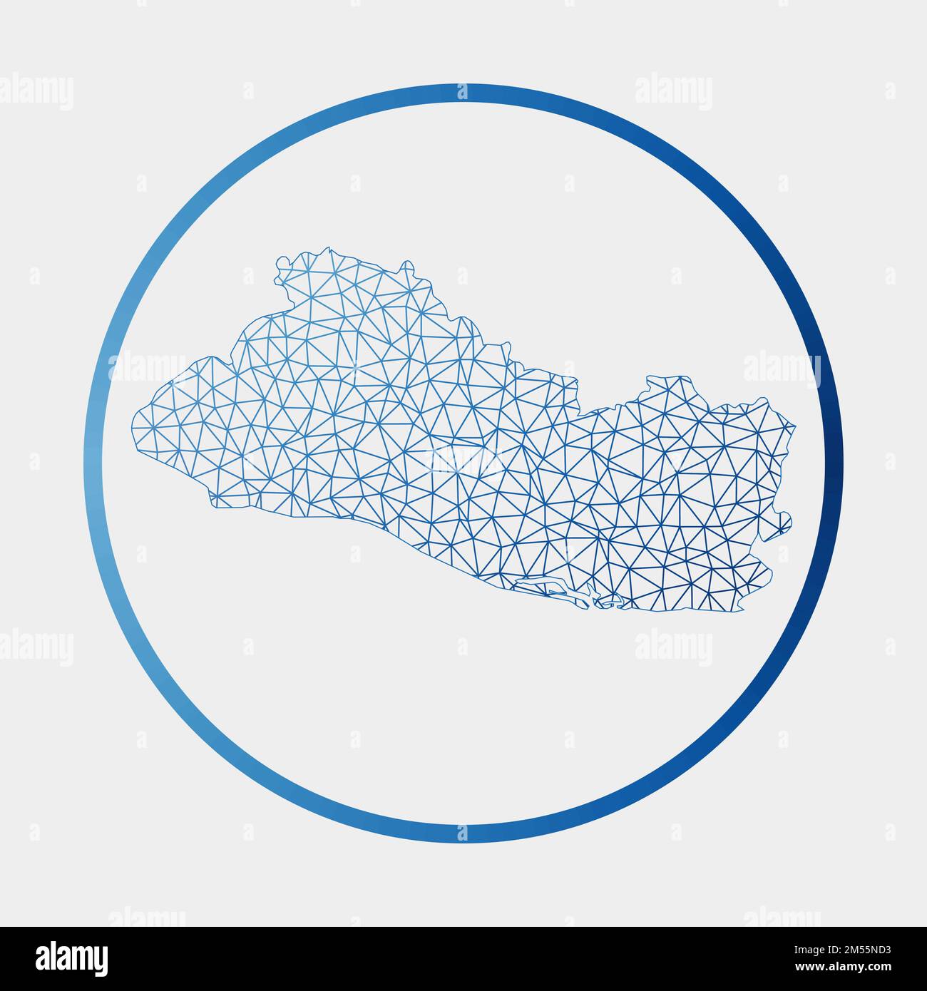 Icona della Repubblica di El Salvador. Mappa della rete del paese. Segno rotondo della Repubblica di El Salvador con anello gradiente. Illustrazione Vettoriale