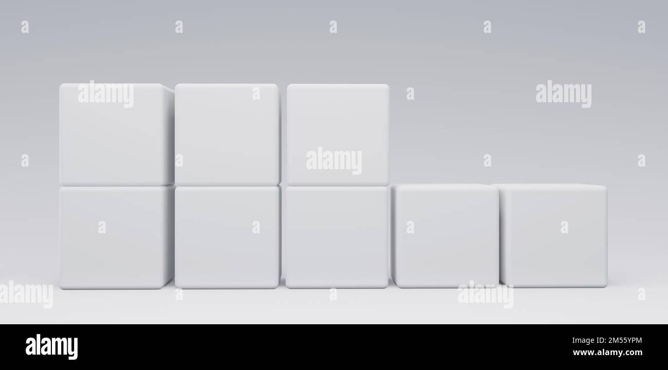 Modello a piedistallo cubico. Scenografia Studio per visualizzazione prodotto. Rendering 3D Foto Stock