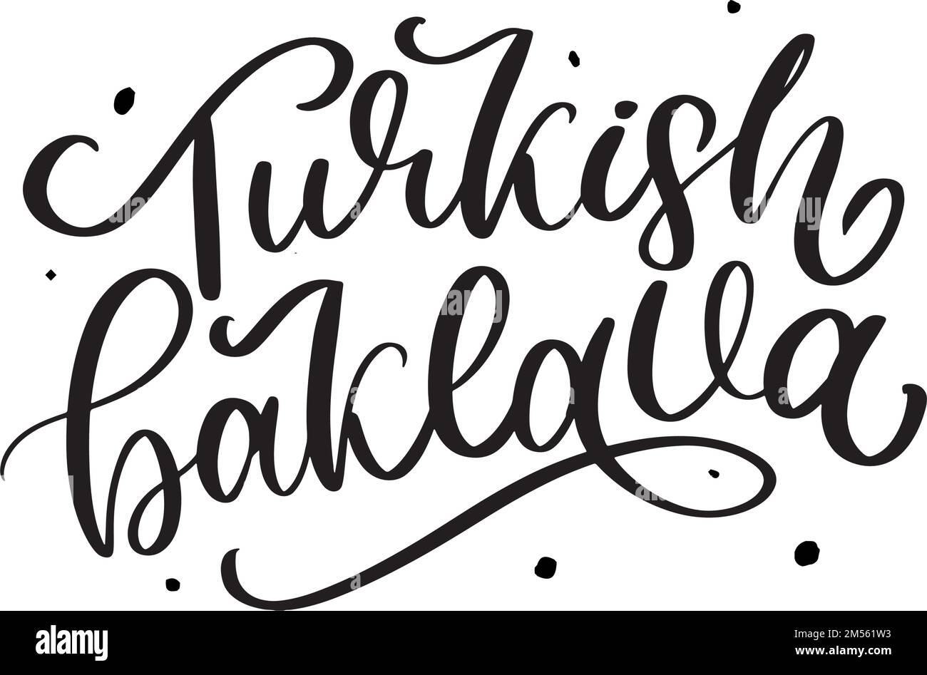 Citazione dei dolci orientali. Dolci baklava scritte disegnate a mano. Tradizionale pasticceria turca design vettoriale. Biscotti arabi della cucina nazionale. Zucchero Doodl Illustrazione Vettoriale