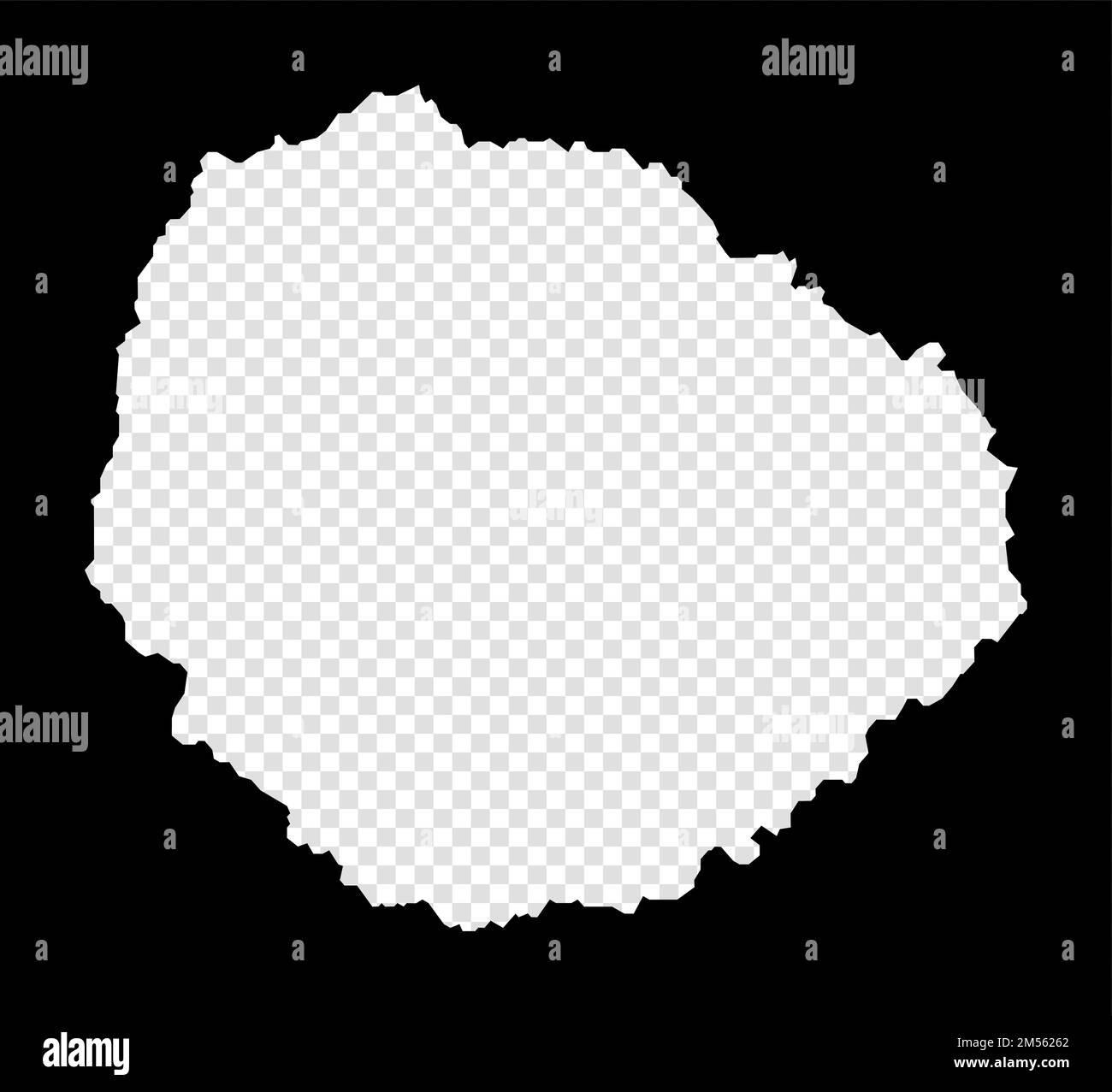Mappa stencil di la Gomera. Semplice e minimale mappa trasparente di la Gomera. Rettangolo nero con forma tagliata dell'isola. Elegante illustrazione vettoriale. Illustrazione Vettoriale