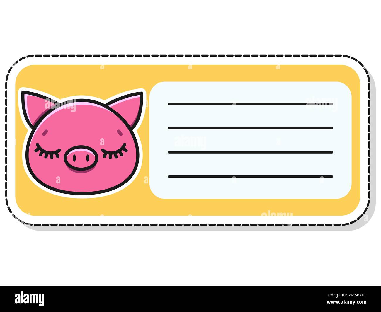 etichetta bambini. Adesivi per notebook. Adesivi per blocco note. Illustrazione vettoriale. Illustrazione Vettoriale