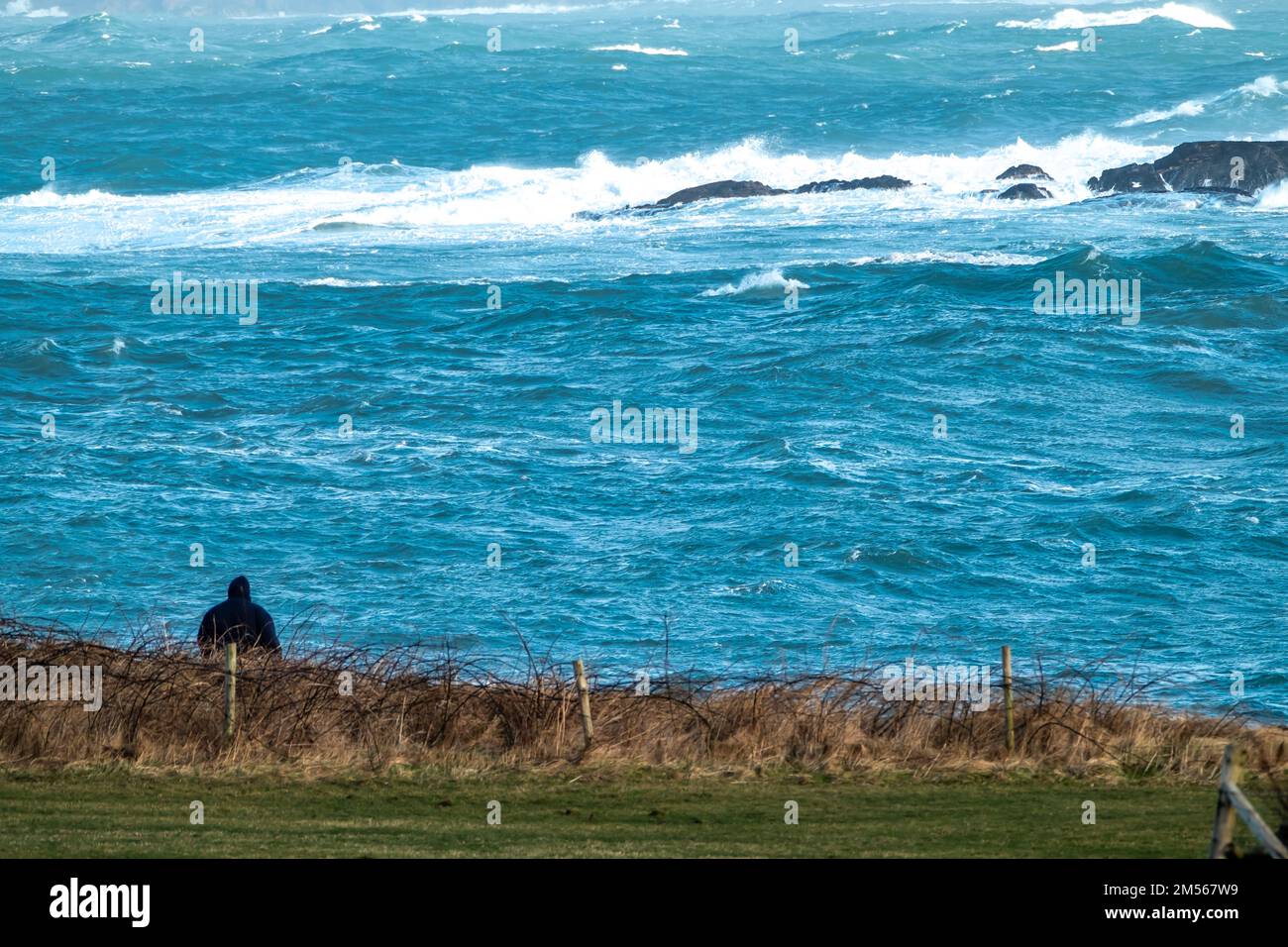 Storm Franklin arriva a Portnoo, Contea di Donegal - Irlanda. Foto Stock