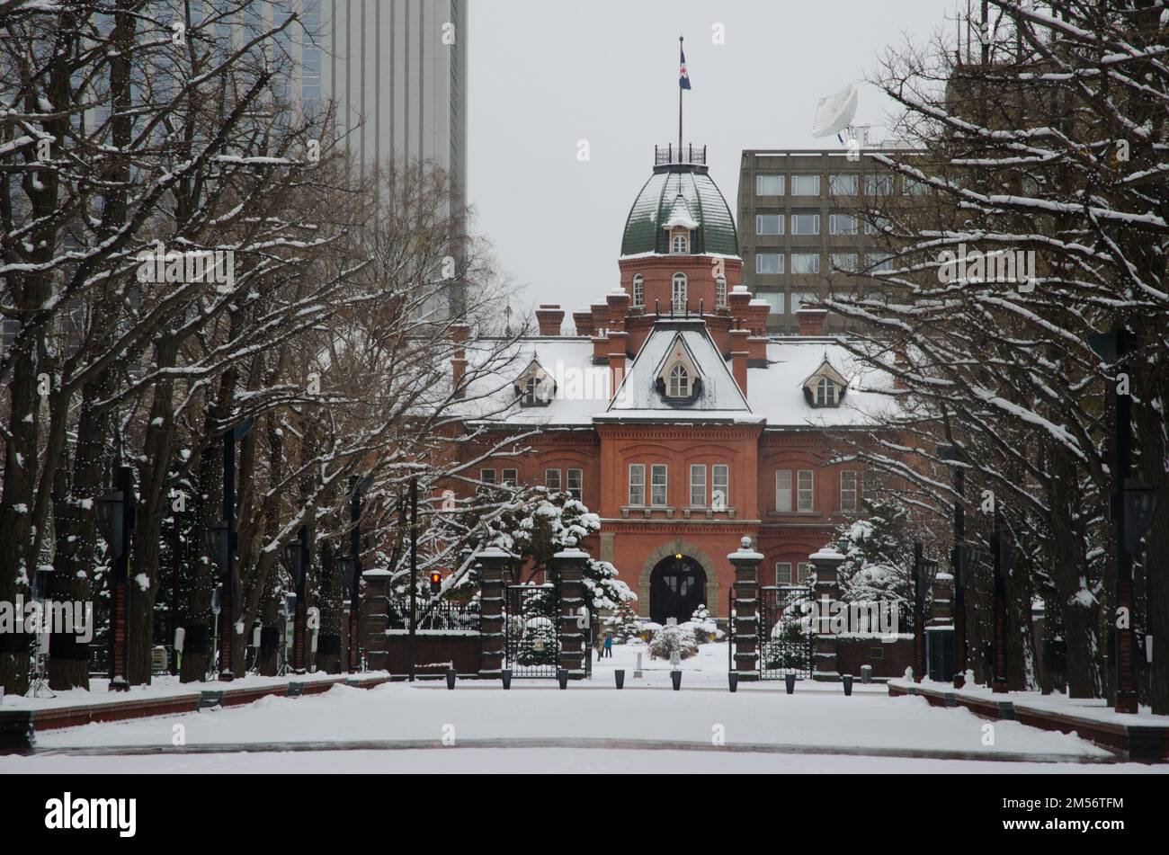 Ex ufficio governativo di Hokkaido in inverno. Sapporo. Hokkaido. Giappone. Foto Stock