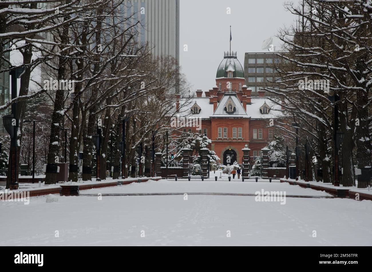 Ex ufficio governativo di Hokkaido in inverno. Sapporo. Hokkaido. Giappone. Foto Stock