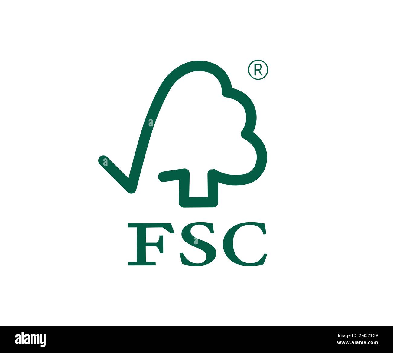Cartello Green Forest Stewardship Council. Concetto di ecologia e confezionamento. Illustrazione Vettoriale