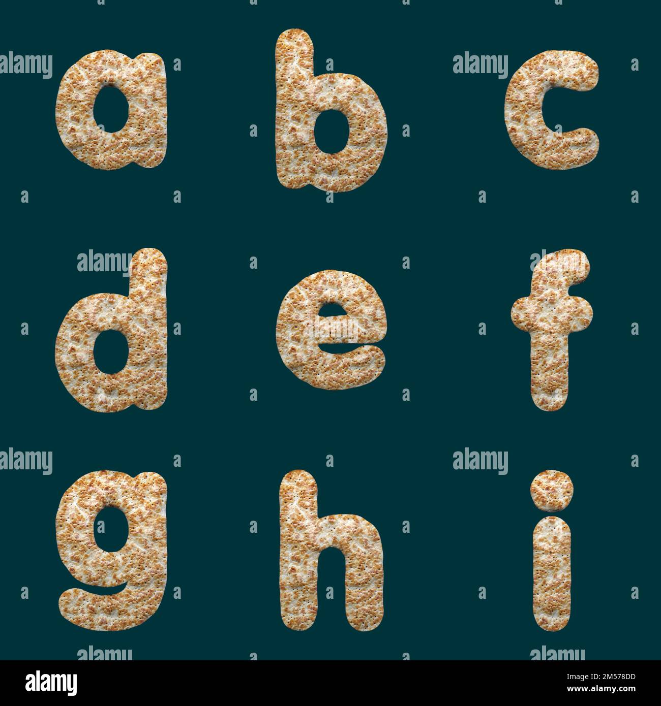 3D Set di rendering di font Pastry che include lettere, numeri e segni di  punteggiatura, incluso il percorso per semplificare la decoupage  (incorporato nel file jpg Foto stock - Alamy