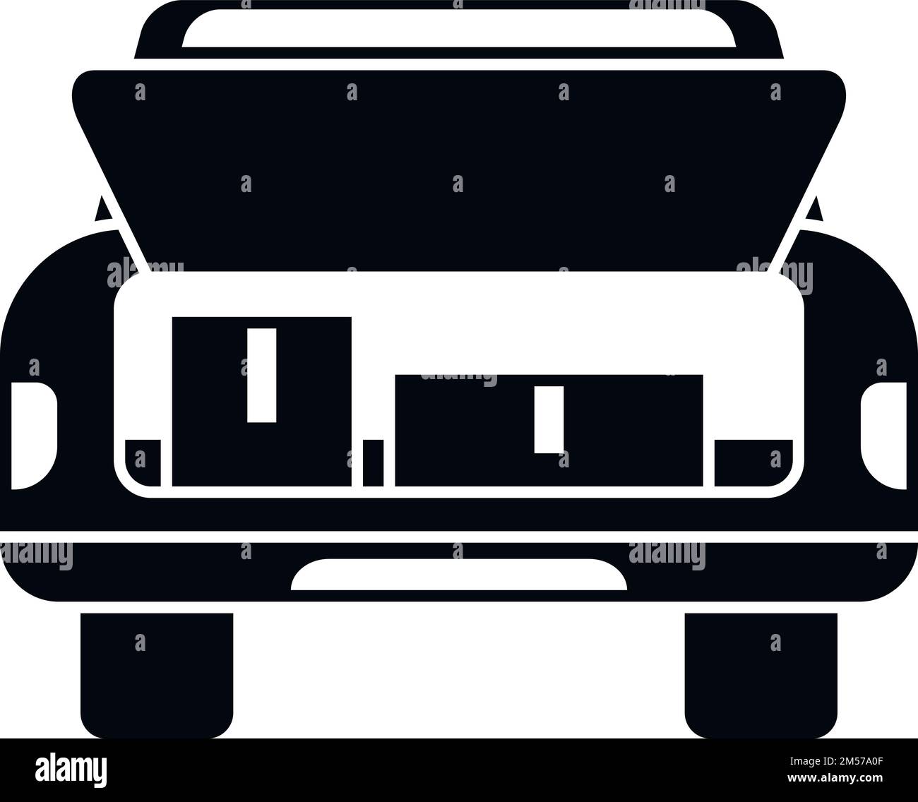 Icona bagagliaio auto da viaggio vettore semplice. Aprire lo sportello. Indietro suv Illustrazione Vettoriale