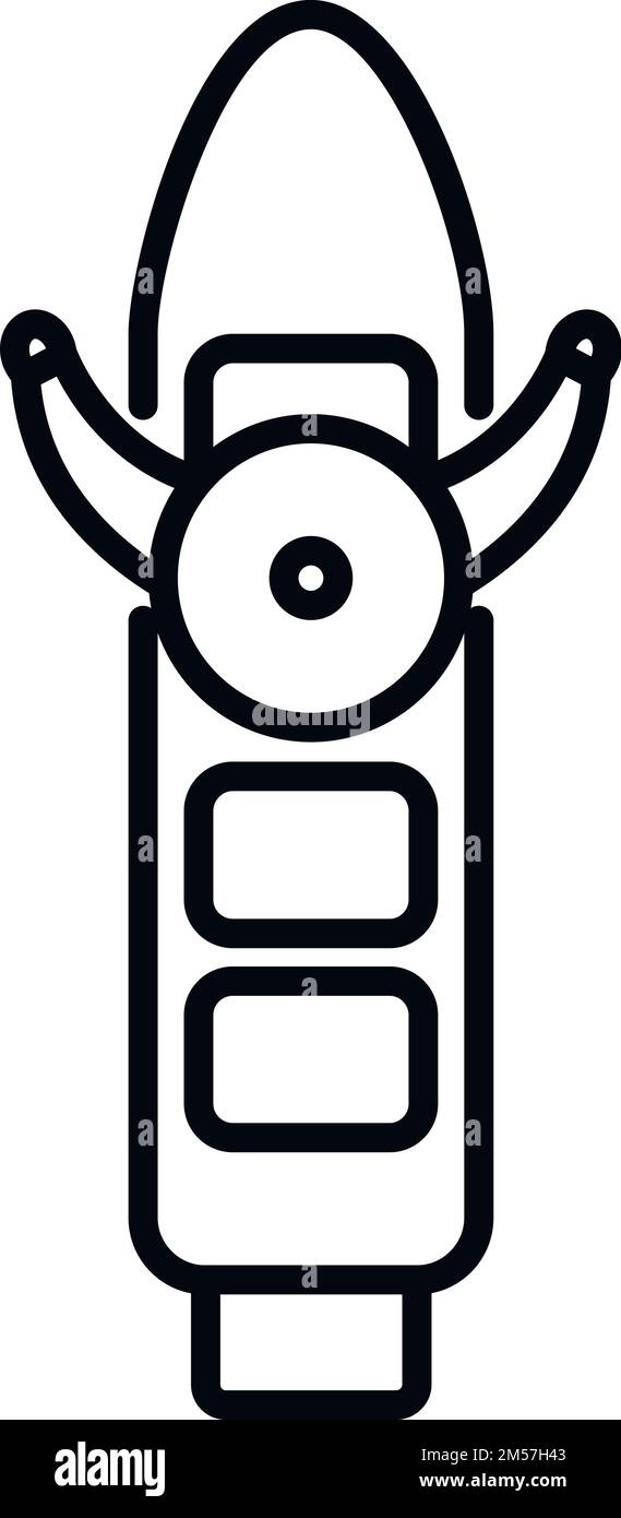 Vettore di contorno icona venditore di fiume. Shopping cibo. Canale locale Illustrazione Vettoriale