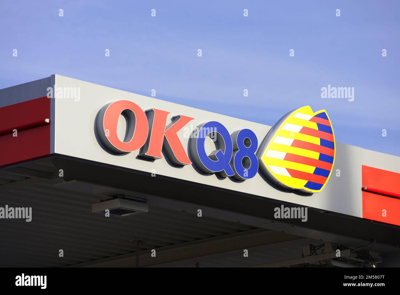 Stoccolma, Svezia - 9th ottobre 2022: Stazione di servizio OKQ8 Foto Stock