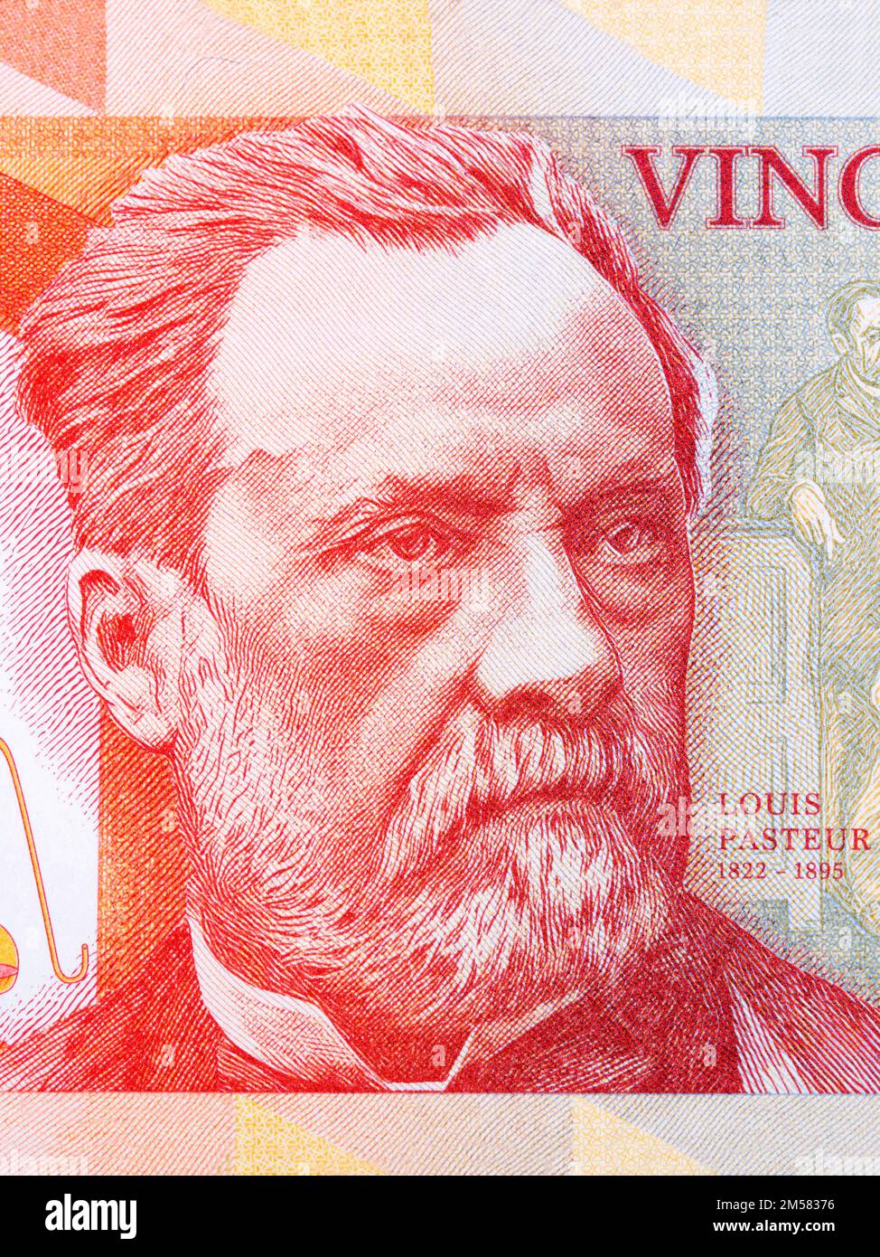 Louis Pasteur un ritratto di primo piano dal denaro Foto Stock