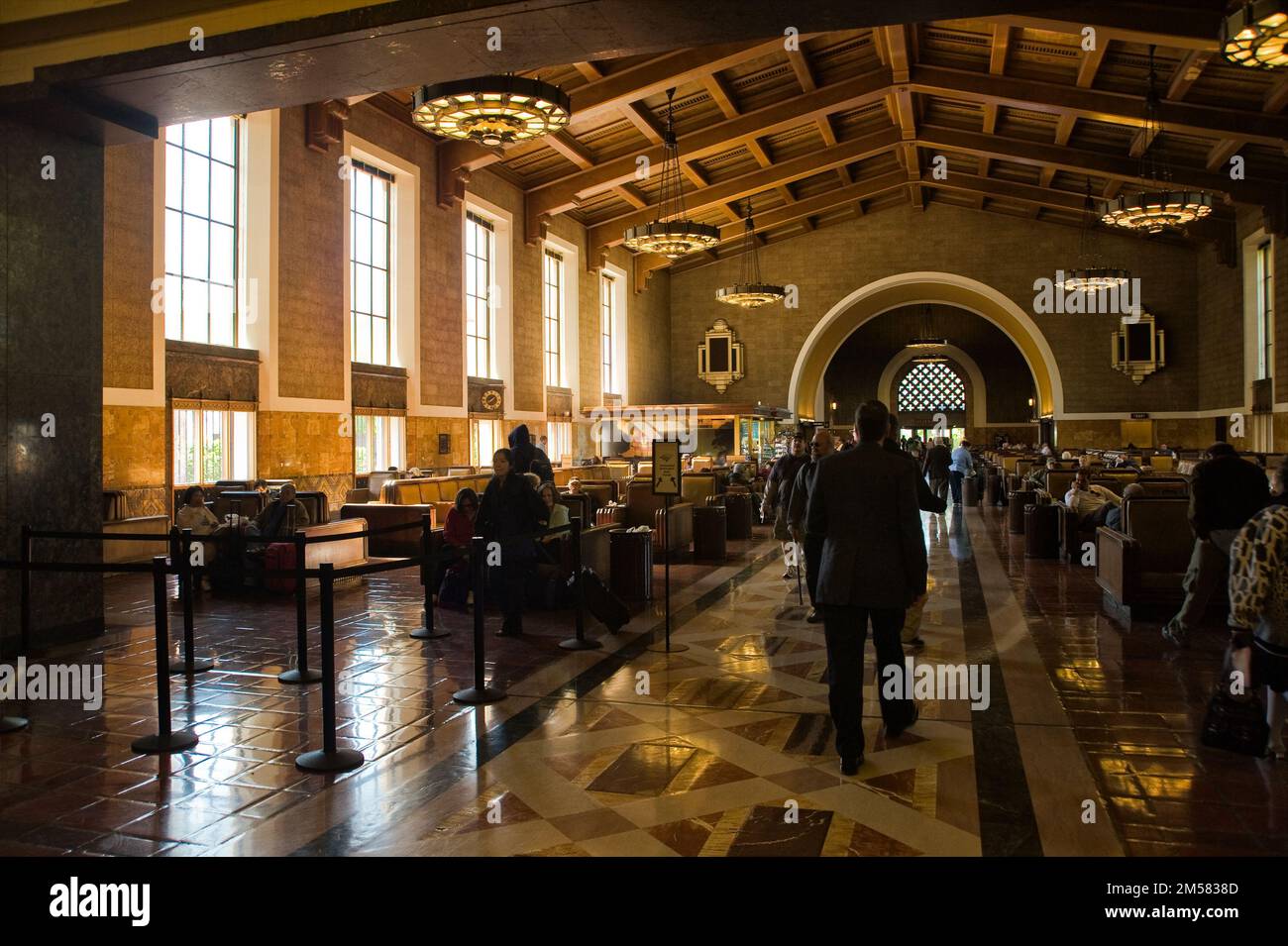 Vista interna della Los Angeles Union Station, Foto Stock