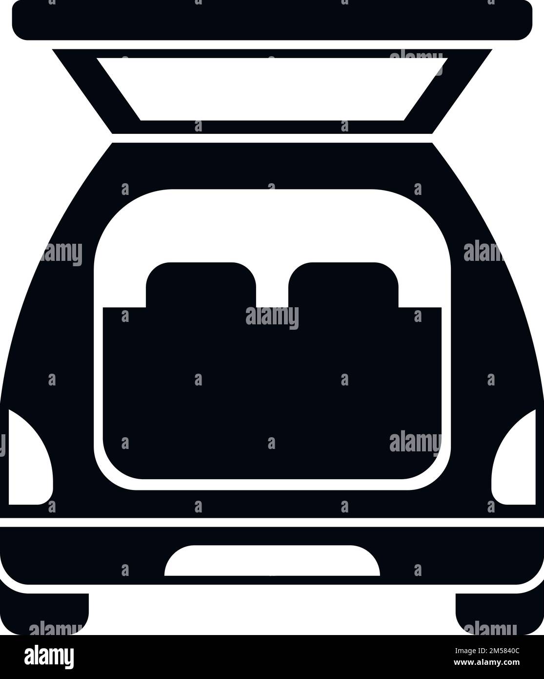 Icona valigia trunk - vettore semplice. Porta dell'auto. Aprire il veicolo Illustrazione Vettoriale