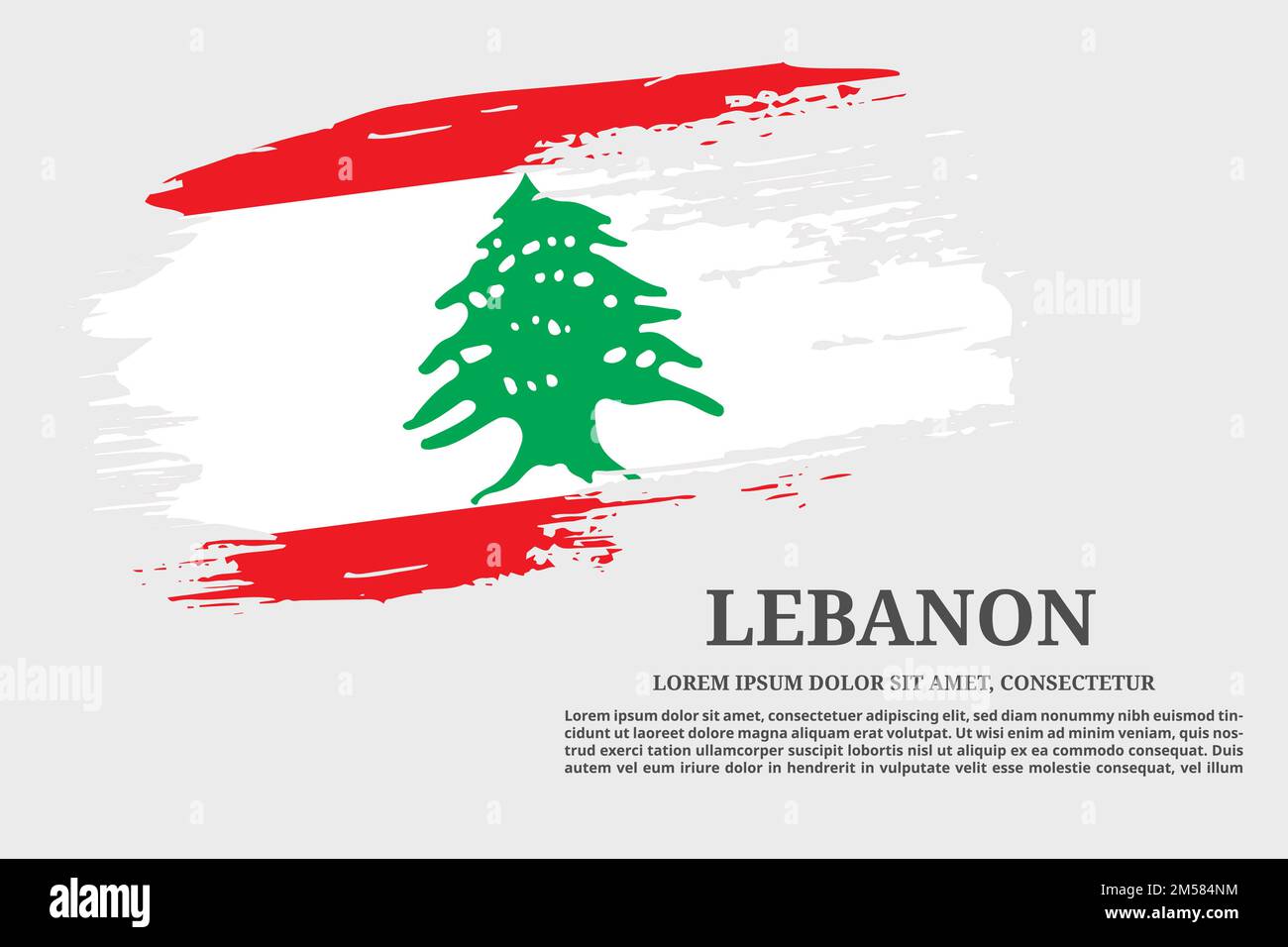 Libano bandiera grunge pennello e poster di testo, vettore Illustrazione Vettoriale