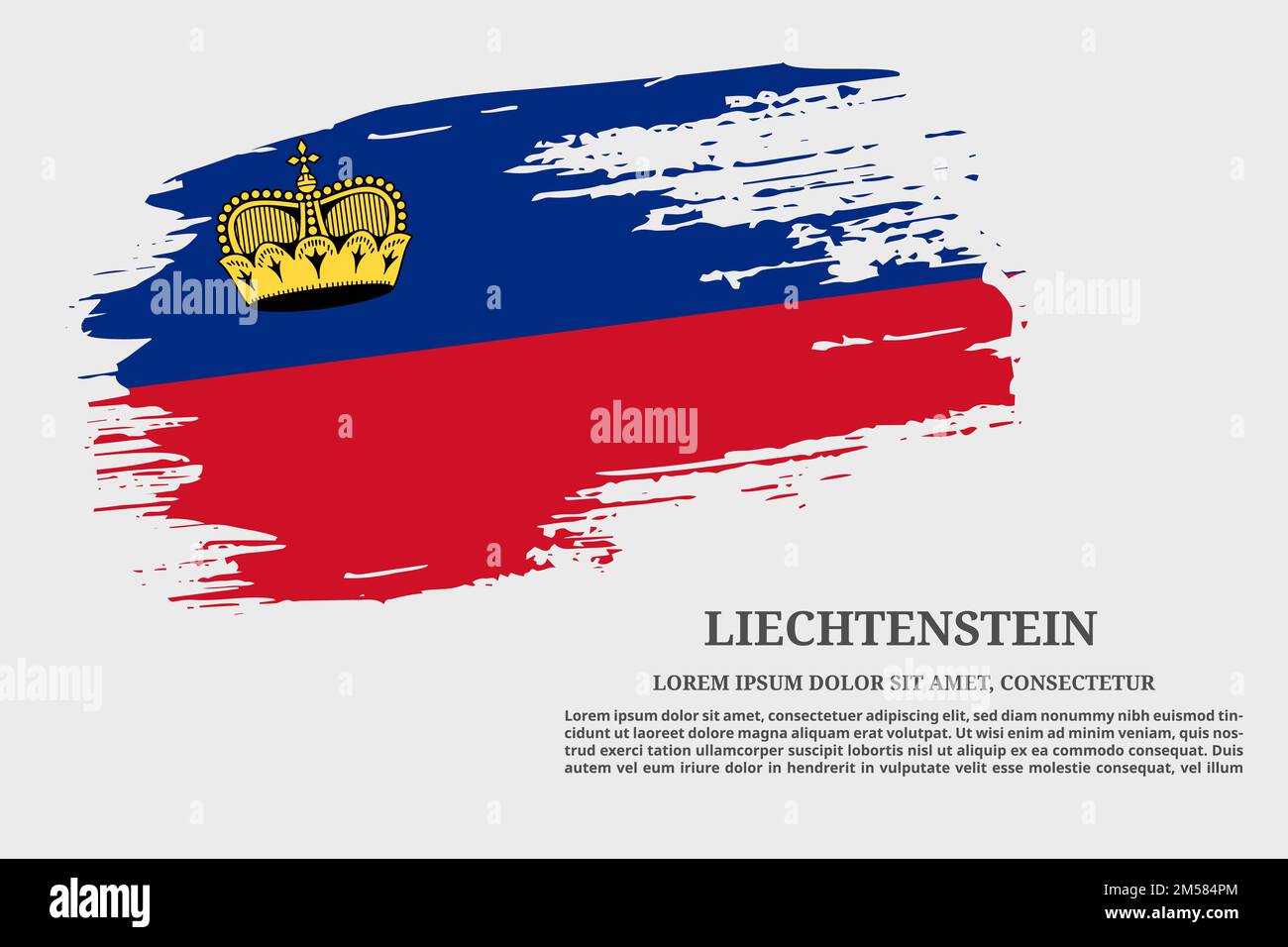 Liechtenstein bandiera grunge pennello e poster di testo, vettore Illustrazione Vettoriale