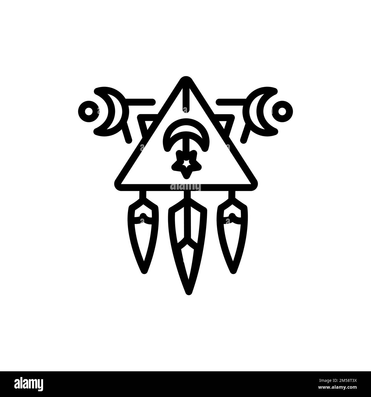 Icona linea colore Dream catcher. Elemento vettoriale isolato. Pittogramma per pagina web, app mobile, promo Illustrazione Vettoriale