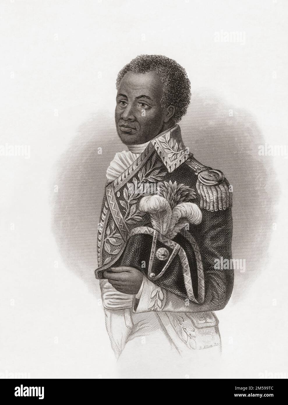 Franois-Dominique Toussaint Louverture, 1743 – 1803, aka Toussaint l'Ouverture o Toussaint Bréda. Leader della rivoluzione haitiana nel 1791, un'insurrezione anti-schiavitù e anti-coloniale di successo da parte di schiavi auto-liberati contro il dominio coloniale francese a Saint-Domingue. Foto Stock