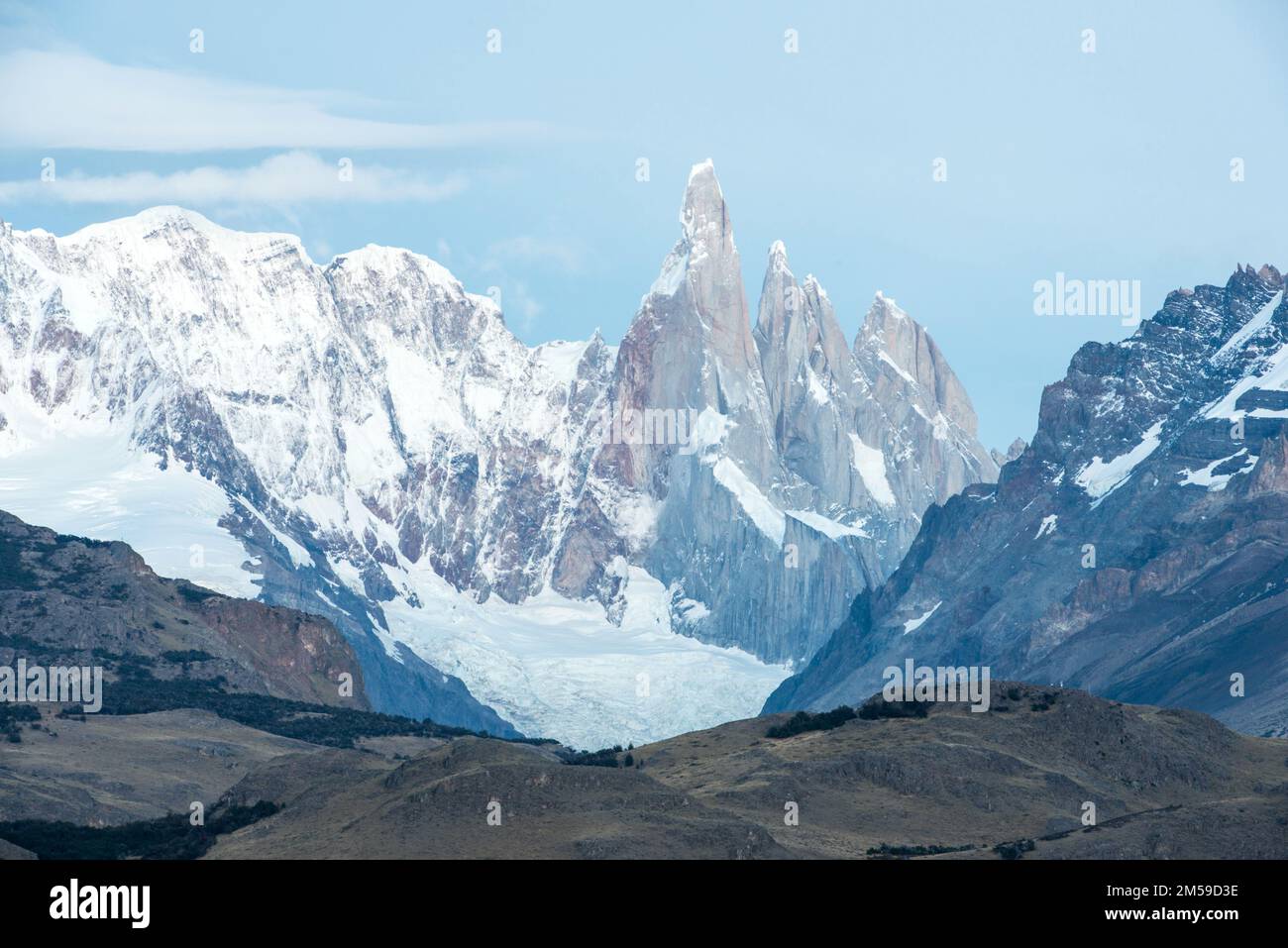 Der Cerro Torre im Los Glaciares Nationalpark a Patagonien, Argentinien. Foto Stock