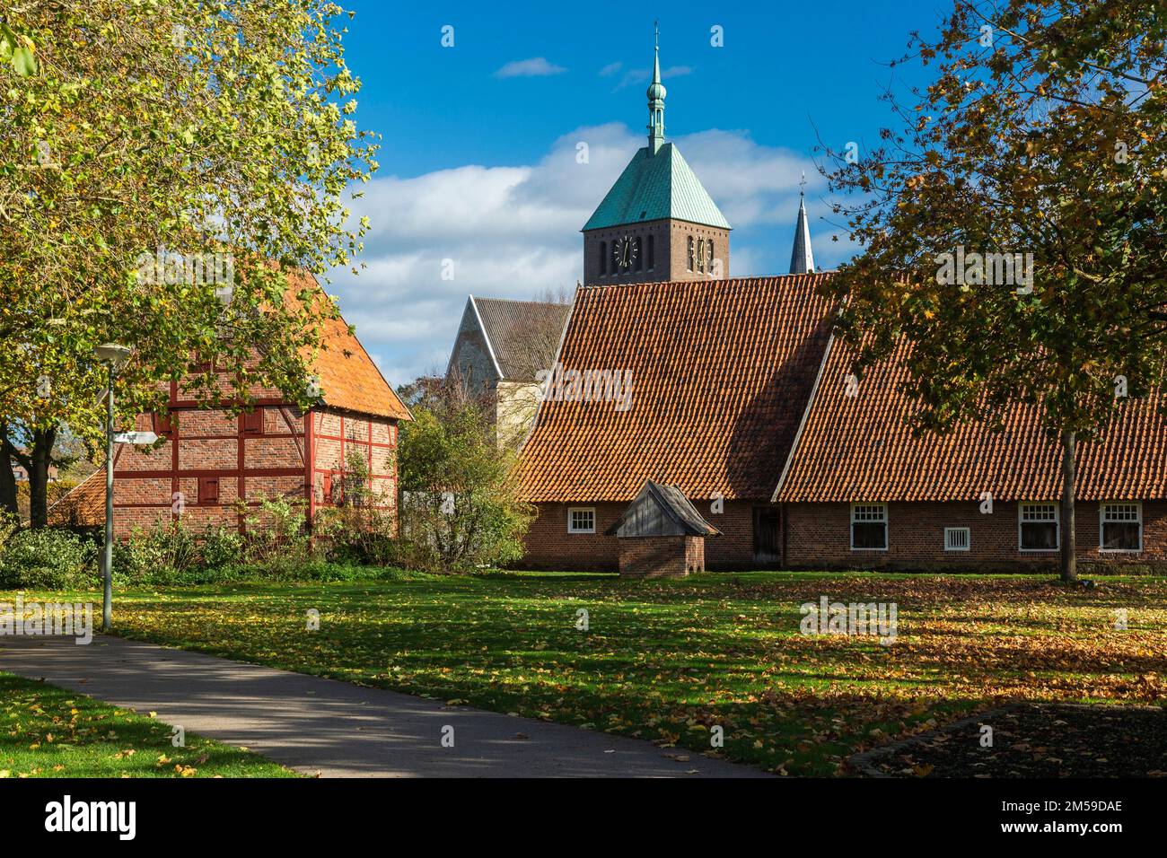 Deutschland, Vreden, Berkel, Westmuensterland, Muensterland, Westfalen, Nordrhein-Westfalen, NRW, Bauernhausmuseum im Stadtpark Vreden, Freilichtmuseu Foto Stock