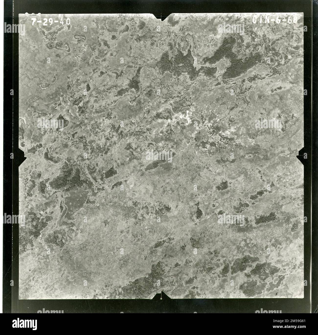 Foto aerea della prenotazione (palude o terra marginale). Regione delle pianure centrali (Kansas City, Missouri). Stampa fotografica. Dipartimento dell'interno. Ufficio degli affari indiani. Agenzia Red Lake. 1964-. Fotografie Foto Stock