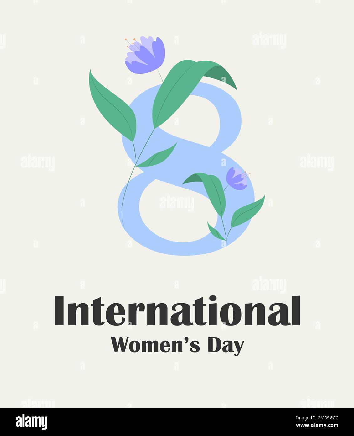 Giornata internazionale delle donne. IWD. 8 marzo. Cartolina con iscrizione per web, reti, media. EPS 10 Illustrazione Vettoriale