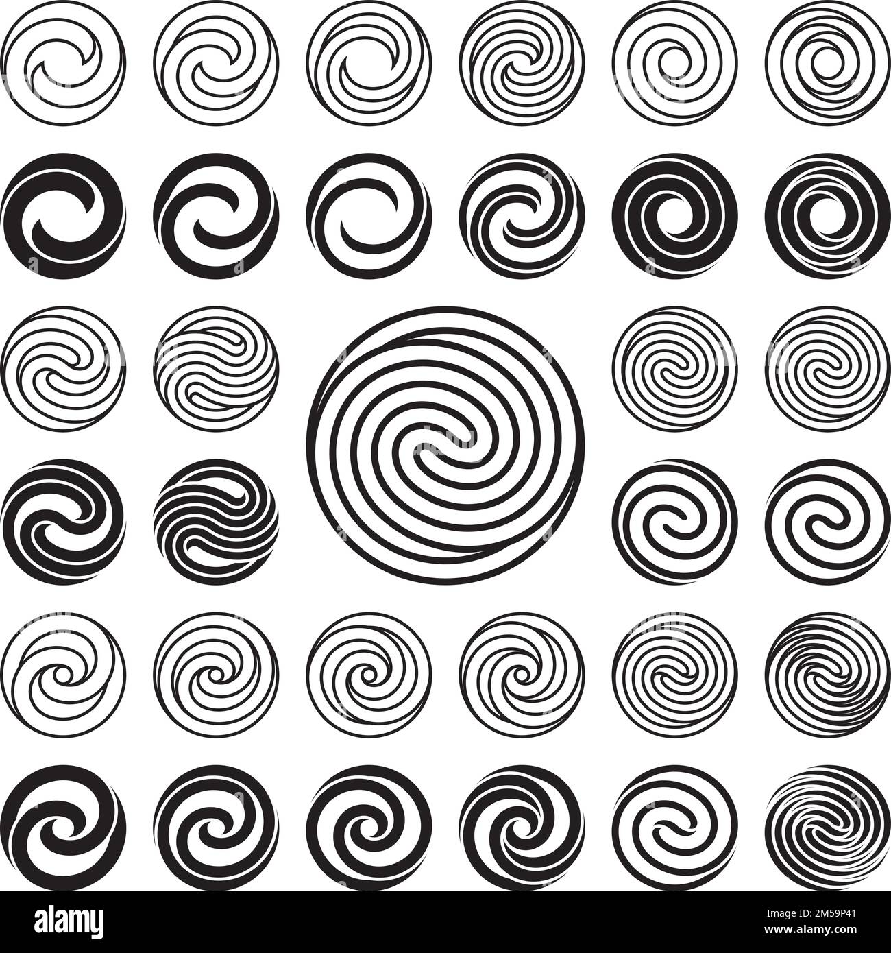 Modello logo. Set di modelli con logo a cerchio ondulato. Illustrazione vettoriale Illustrazione Vettoriale