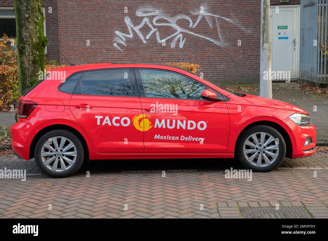 Taco Mundo Delivery Car ad Amsterdam Paesi Bassi 30-11-2022 Foto Stock