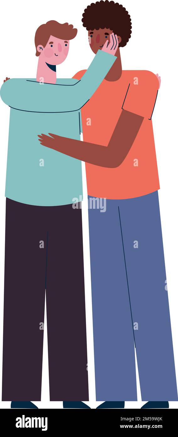 uomini coppia illustrazione Illustrazione Vettoriale