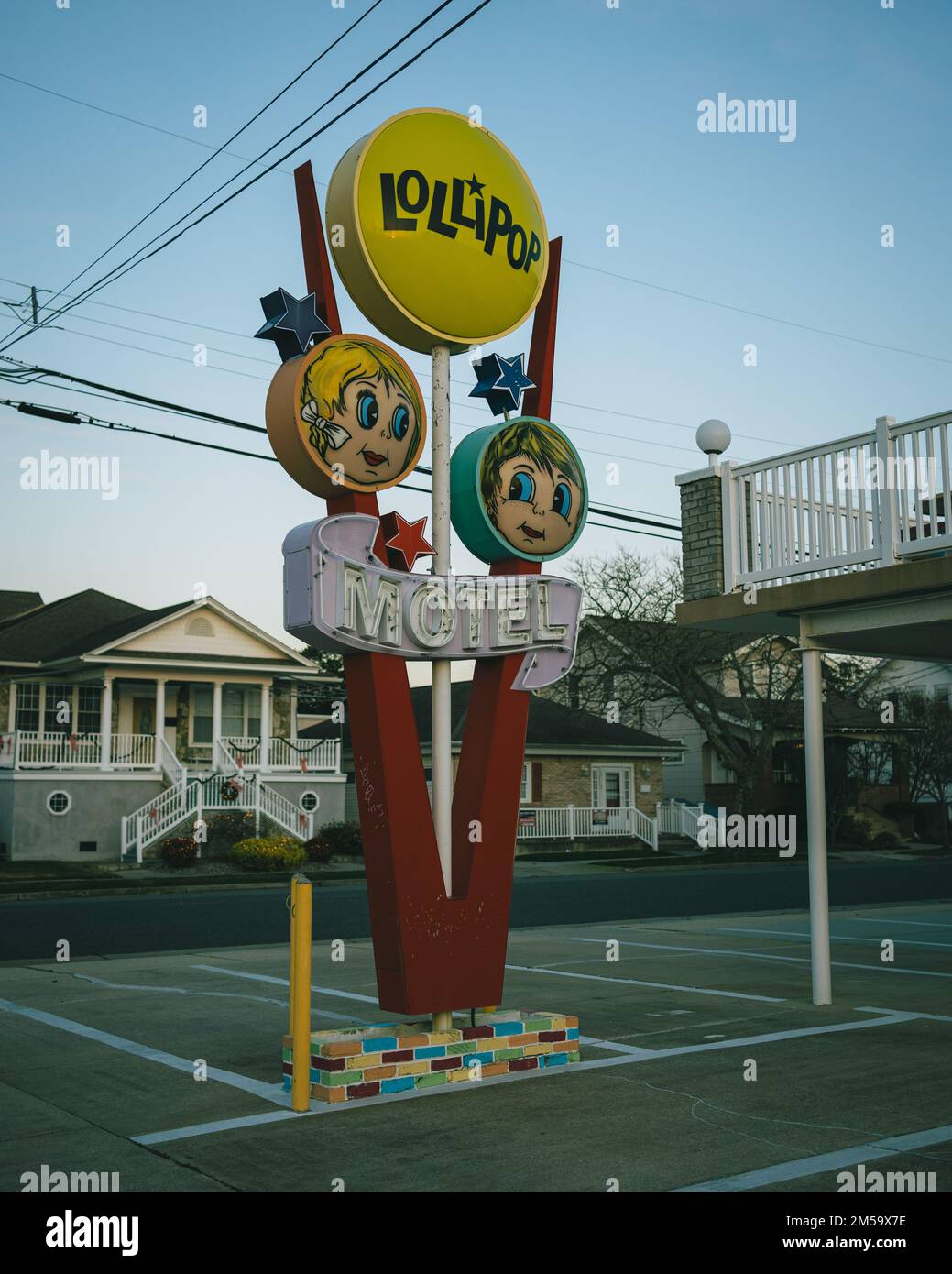 Lollipop Motel vintage segno, North Wildwood, New Jersey Foto Stock